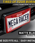 Slim Red License Plate Frames 2 Pack, Rust Free Stainless Steel, Street Legal Front And Rear Car Tag Holders With Screw Caps