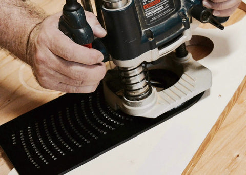 Using 280 Pro Router Circle Cutting Jig For Compact Plunge Base Routers Cut One And A Half To Eighteen And Three Sixteenths Inch