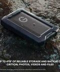 G Drive ArmorATD 5TB Rugged Portable External Hard Drive USB C 5Gbps USB 3.2 Gen 1 on wet rocky surface