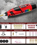 Cordless Chainsaw Sharpener Kit With Battery For Quick Easy On The Go Sharpening Portable Chainsaw Sharpener With Diamond Sharpening Wheels And Adjustable Angle Guide displayed with components.