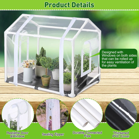 Compact Indoor Greenhouse With Potting Mat And Waterproof Pad For Small Plants, Heavy Duty Portable Clear Plant Tent For Seed Humidity, Perfect For Indoor Garden Nerds