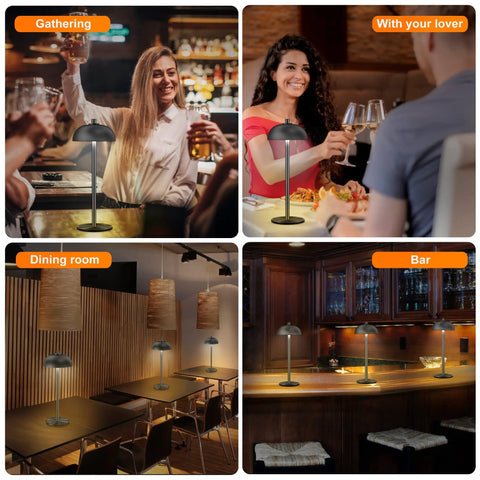 Cordless Table Lamp With 5200mAh Battery, LED Portable Touch Desk Light, ideal for outdoor bar and restaurant ambience