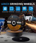 Beefy 6 Inch Cut Off Wheels For Metal And Stainless Steel, Ultra Thin 0.045 Inch Thick With 7/8 Inch Arbor, 25 Pack Fits