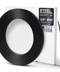Heavy Duty Steel Strapping Coil, 1/2 Inch Wide, 0.020 Inch Thick, 200 Feet Long, 1100 Lb Break Strength, self-dispensed box