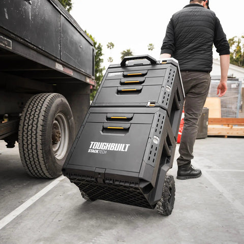 Heavy Duty Two Drawer Rolling Tool Hauler With Secure Padlock And 240 Pounds Capacity Nine Inch Smooth Rollers Keep Your Gear Locked Down Tight For Jobsite Crews Anywhere They Travel