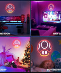 Mushroom Neon Sign For Gaming Room Decor Red LED Wall Light For Game Room Man Cave Kids Room Gamer Gifts in various room settings