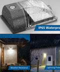 30W LED Wall Pack With Dusk To Dawn Sensor, 3600LM Ultra Bright Outdoor Flood Light, IP65 Waterproof in Rugged Aluminum Housing