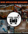 Heavy Duty Two Stage Vacuum Pump 50 Liters Per Minute Oilless Lab Medical Suction Workhorse showcased in various applications.