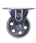 2-Inch Cast Iron Rigid Plate Caster With 1-1/4-Inch Wide And 2-Inch Diameter Silver Wheel, Heavy-Duty Rigid Plate Mount
