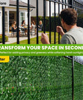 120 By 40 Inch Faux Ivy Privacy Fence Screen With A Reinforced Plastic Grid Base shown in use as a garden privacy solution