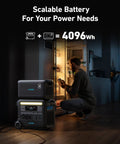 Person uses SOLIX F2000 Portable Power Station 2400W Solar Generator With LiFePO4 Battery near a fridge