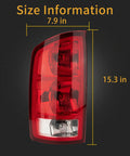 Tail Light Assembly For 2002-2006 Dodge Ram 1500 And 2003-2006 Ram 2500 3500 Pickup Driver And Passenger Side Taillights size info