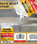 Concrete Crack Filler For Driveways And Sidewalks, Waterproof Quick Dry Sealant, Self Leveling Multipurpose Repair Adhesive, shown in use filling a concrete crack, 1 Pack 1.1 Lb.