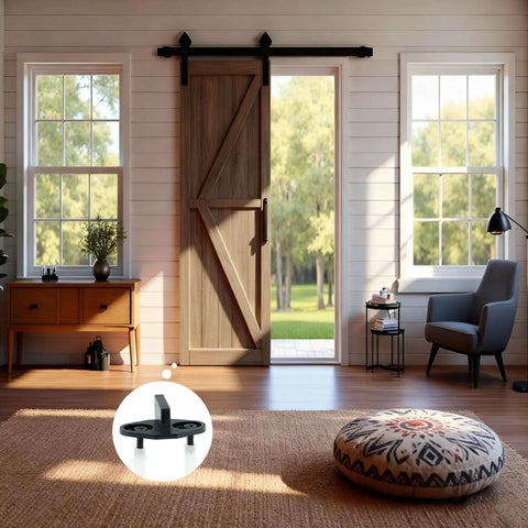 6 Pack Barn Door Floor Guide For Pocket Door Bottom Durable POM Construction Smooth Quiet Glide Includes Screws and Anchors
