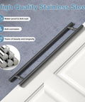 36 Inch Push Pull Door Handle Beefy Double Sided Long Barn Door Pull Handle Heavy Duty 304 Stainless Steel For Wood Glass And Metal Doors Ideal For Home Office And Commercial Use Round Bar on white door