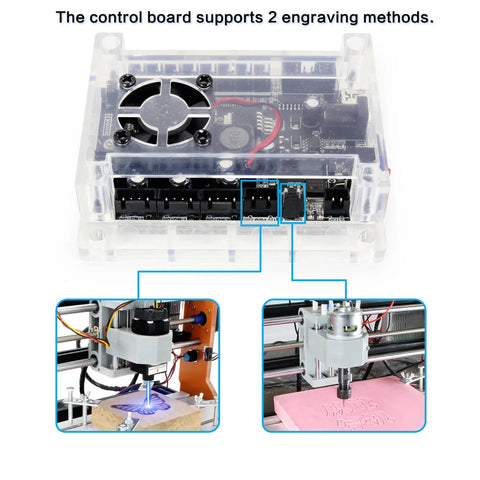 3 Axis GRBL 1.1f USB CNC Controller Board For CNC Router Engraver Milling Machine 3018 Pro inside case with engraving examples