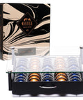 Vertuo Capsule Drawer Organizer For 45 Pods Glass Tray holds coffee capsules with gift box from Peak Coffee