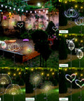 Outdoor Solar Firework Lights 120 LED 2 Pack Waterproof Garden Decor Multicolor Colorful Pathway And Flowerbed Lighting