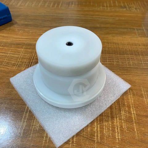 Pad Printing Ink Cup With Ceramic Ring For Pad Printing Machines, Plastic POM Cup, 90mm Diameter, 82mm Printing Area, Works With Different Cliches And Polymers, Built To Last A Full Year Of Everyday Use, Second Inspection Included. White POM cup on foam pad
