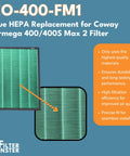 Replacement Carbon Filter Set for Coway Airmega 400 and 400S Air Purifiers Activated Carbon Filtration with product and details