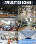 Four Pack 300W LED Linear High Bay Shop Lights With Massive 45000LM Output 5000K Daylight 120-277V for various industrial applications