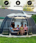 Lightweight Pop Up Screen Room Tent For 4 To 6 Adults, Hexagon Outdoor Canopy With Mesh Walls in backyard