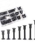 Go-To Black M6 Hex Drive Socket Cap Bolts Kit 35-Piece Allen Head Countersunk Heavy-Duty Furniture Fasteners Set With Nuts