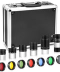 Deluxe 14 Piece 1.25 Inch Telescope Accessory Kit With Plossl Eyepieces, Colored Filters, Moon Filter, 2X Barlow Lens And Sturdy Carry Case