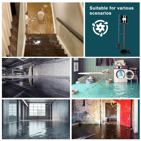Heavy Duty Thermoplastic Pedestal Sump Pump 1/3 Horsepower 45 Gpm With Automatic Float Switch managing basement flooding scenarios.