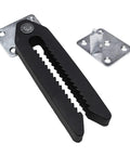 Heavy Duty Steel Couch Clamps Keep Your Section Locked Down Adjustable Non Slip Sofa Connectors Stop That Shifting Nonsense Prevent Floor Scratches And Secure Loose Sections 4 Pack with black clip and metal plates.
