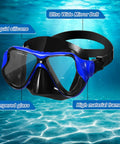 Blue Six Pack Adult Swim Goggles With Nose Cover For Women And Men Pool Mask Anti Fog Tempered Glass Snorkel Dive Mask Gear