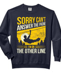Funny Zipline Saying Sweatshirt For Zipliners And Adventure Fans with silhouette design on navy garment
