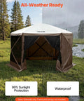 12x12 Pop Up Gazebo Sidewalls With Window Panel Set Waterproof And UV Protected, shown installed, protecting from rain.