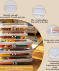 Solid 5 Pack Clear Hard Shell Zipper Cases Stackable Storage Pouches with assorted contents for arts and crafts, organized neatly.