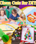 Children using Circle Hole Punch 25mm 1 Inch Paper Punch for scrapbooking, card making, and crafting projects with colorful paper cutouts.