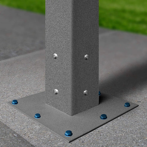 Granite 7156 Surface Mount Base Plate For Mailbox Post System, 10 Gauge Electrogalvanized Steel With Durable Powder Coated Finish