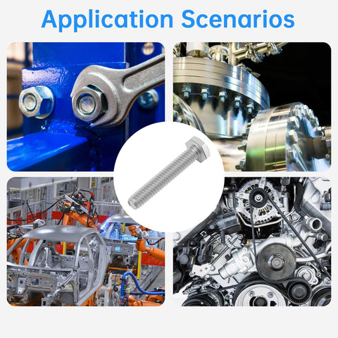Application scenarios of Heavy Duty 1/4-20 X 1-1/2 Inch Hex Head Bolts Set With Magnetic Nut Driver, industrial machinery use