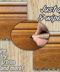Red Brown Wood Stain Pens 12 Pack with 5mm Chisel Tip Fast Scratch Fix and Touch Up for Wood Furniture Cabinets Doors and Flooring. Before and after furniture repair.