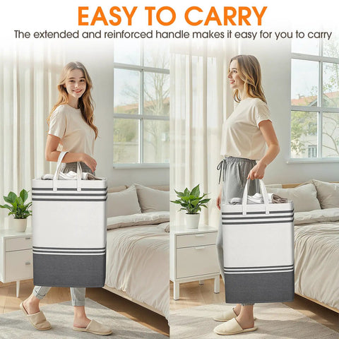 Dope 2 Pack Large Laundry Baskets Featuring 75L Capacity Heavy Duty Collapsible Clothes Hamper For Dorm Bathroom Bedroom Slay The Mess Fr And Store Dirty Loads In Style Always