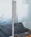 Push Pull Door Handle Set For 60 Inch Doors, Dual Sided Stainless Steel Hardware In Brushed Satin Nickel on glass office door