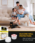 12 Pack Clear Silicone Door Bumpers And Self Adhesive Wall Guards For Cabinets And Drawers on a living room floor.