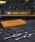 Complete 20 Piece Metric Tap And Die Set M3 To M12 For Thread Repair And Tapping Screw And Bolt Rethreading Tools with wrenches.