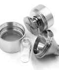 Dope Fine Grind Pepper And Spice Grinder Set With Stainless Steel 304 Grinding Plate And Mesh Screen Compact Silver 2.2 Inch