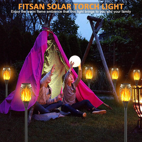 16 Pack Mini Solar Torch Lights With 12 LED Flickering Flame Outdoor Torches For Garden Pathway Patio Waterproof Landscape Lighting Dusk To Dawn Auto On Off