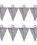 Saltwater Pyramid Sinkers For Surf And Pier Fishing Durable Triangular Weights That Hold In Sand And Strong Currents Tapered Point Design