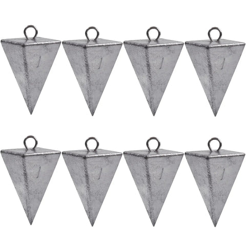 Saltwater Pyramid Sinkers For Surf And Pier Fishing Durable Triangular Weights That Hold In Sand And Strong Currents Tapered Point Design