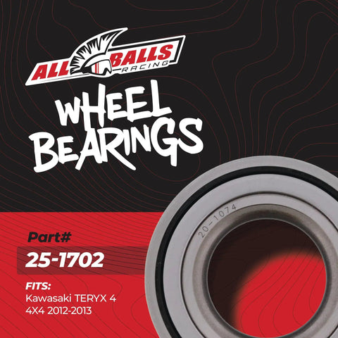 Close-up of Rear Wheel Bearing Kit For Kawasaki Teryx 4 4X4 UTV 2012 2022 Replacement 25-1702 packaging with logo
