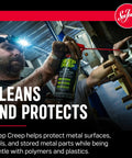 Deep Creep Penetrating Oil And Lubricant DC14 12 Ounce Pack Of 6 used by mechanic on machinery for metal parts rust release