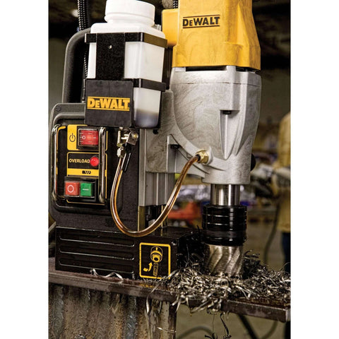 DEWALT magnetic drill press, 10-Amp, 2-inch capacity, dual-speed, front view
