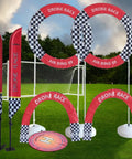 DIY Racing Drone Obstacle Kit For Indoor Outdoor Flying Practice Build Your Own UAV Course with customizable race routes displayed outdoors.